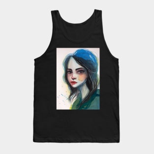 Watercolour portrait of a girl Tank Top